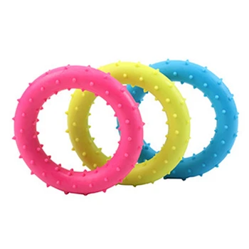 

1pc Safe Bite-Proof Squeak Chewing Pet Toy for Pet Dogs Puppy Training Chew Molar Cleaning Thorn Circle Ring Pet Dog Toys