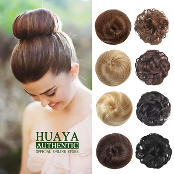 

HUAYA Scrunchie Curly Chignon Synthetic Hair Elastic Band Natural Fake Hair Bun Curly / Straight Hair Clip In Hair Extensions