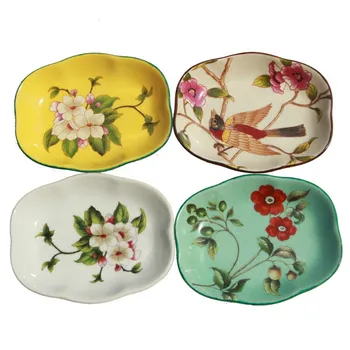 

Soap Dishes Shower Soap Case Ceramic Household Container Storage Box Bathroom Accessories Flower and Bird Painting Free Shipping