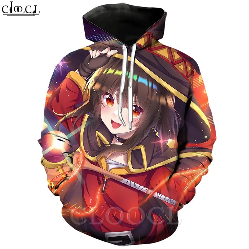 Классическая аниме девушка Megumin Konosuba толстовки с 3D принтом для мужчин и женщин