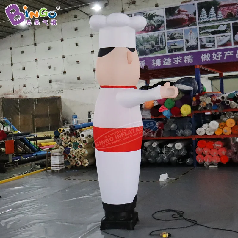 Customized 2.5mH Inflatable Chef Air Dancer For Restaurant Decoration / Waving-Hand Cook Sky Dancer Balloons - BG-D0100 6