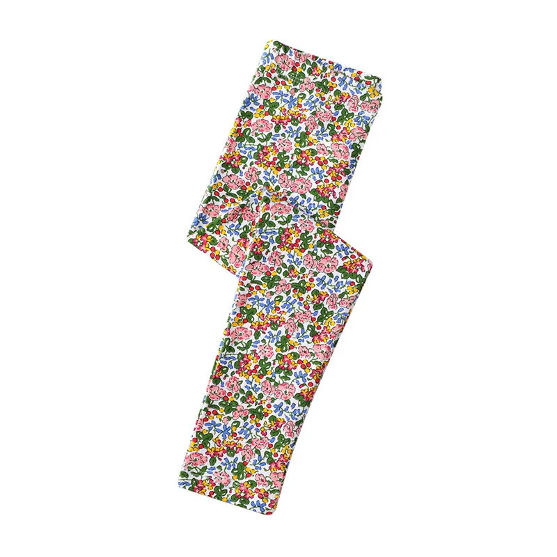 T1194 flowers Jumping meter/Новые леггинсы с единорогами, штаны для девочек с аппликацией животных осенне-весенние детские облегающие брюки для девочек, одежда для маленьких девочек - Цвет: T1194 flowers