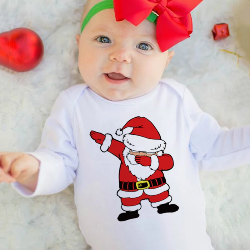 Забавный комбинезон для новорожденных с изображением Санта-Клауса; ползунки для девочек с длинными рукавами для маленьких мальчиков; комбинезоны для малышей; Рождественская одежда