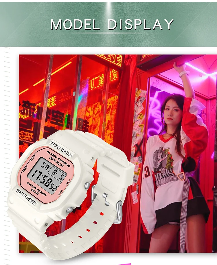 2020 Fashkon New Sanda White Women Sport Watch Matcha Green Waterproof Ladies Jelly Digital Watches Reloj Mujer Relogio Feminino