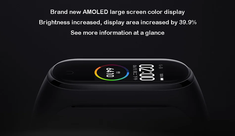 Глобальная версия, Xiaomi Mi, 4 смарт-браслет, AMOLED экран, Smartband, фитнес-браслет, Bluetooth, спортивный, водонепроницаемый