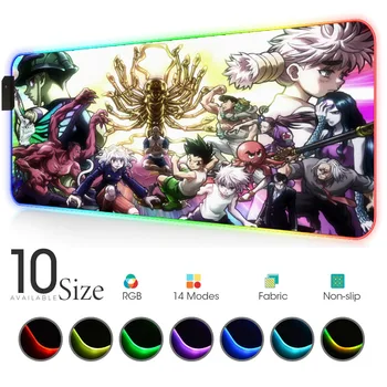 

Hunter X Hunter Led Carpet Anime Mousepad Company Rgb Rug Deco Gaming Deck Table Gamer for Pc Keyboard Mat Otaku Accessories