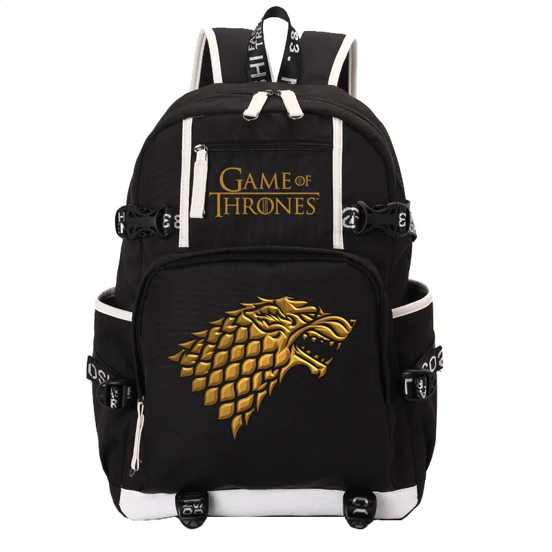 style1 black Игра престолов школьная сумка светящийся в темноте рюкзак студенческий школьный рюкзак ноутбук рюкзак для отдыха Повседневный Рюкзак - Цвет: style1 black