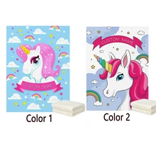 

LVYZIHO Hand Drawn Unicorn Custom Name Baby Boy/Girl Blanket - 30x40 / 48x60 / 60x80 Inches - Fleece Blanket