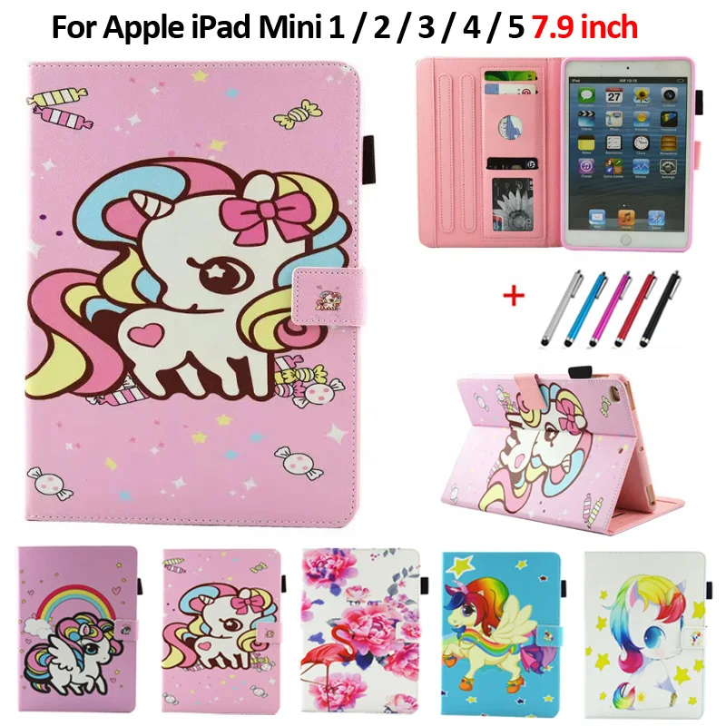 Чехол Funda для iPad Mini 2, чехол для планшета с милым единорогом, чехол для iPad Mini 5 Mini 4 3 2, чехол Coque для iPad Mini, чехол Capa