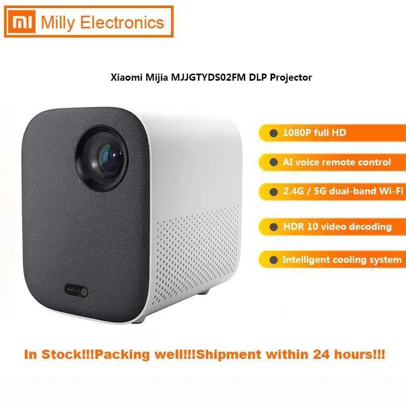 Xiaomi Mijia Мини проектор DLP Портативный 1080P 500ANSI поддержка 4K видео 3D WIFI Proyector LED Beamer TV Full