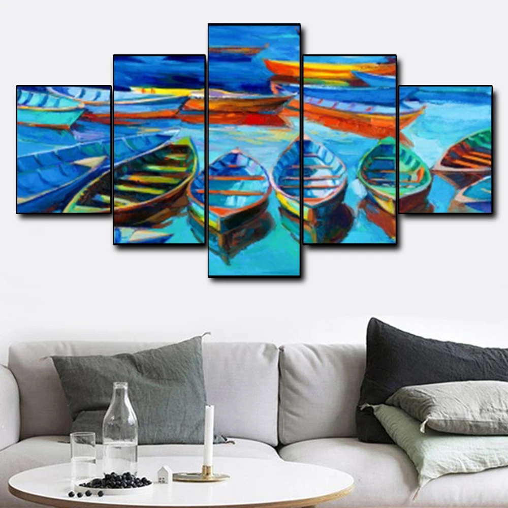 Canvas Art Oil Painting Moored boat Abstract Art Poster Picture Wall Decor Modern Home Decoration For Living room Office Canvas Art Oil Painting Moored boat Abstract Art Poster Picture Wall Decor Modern Home Decoration For Living room Office