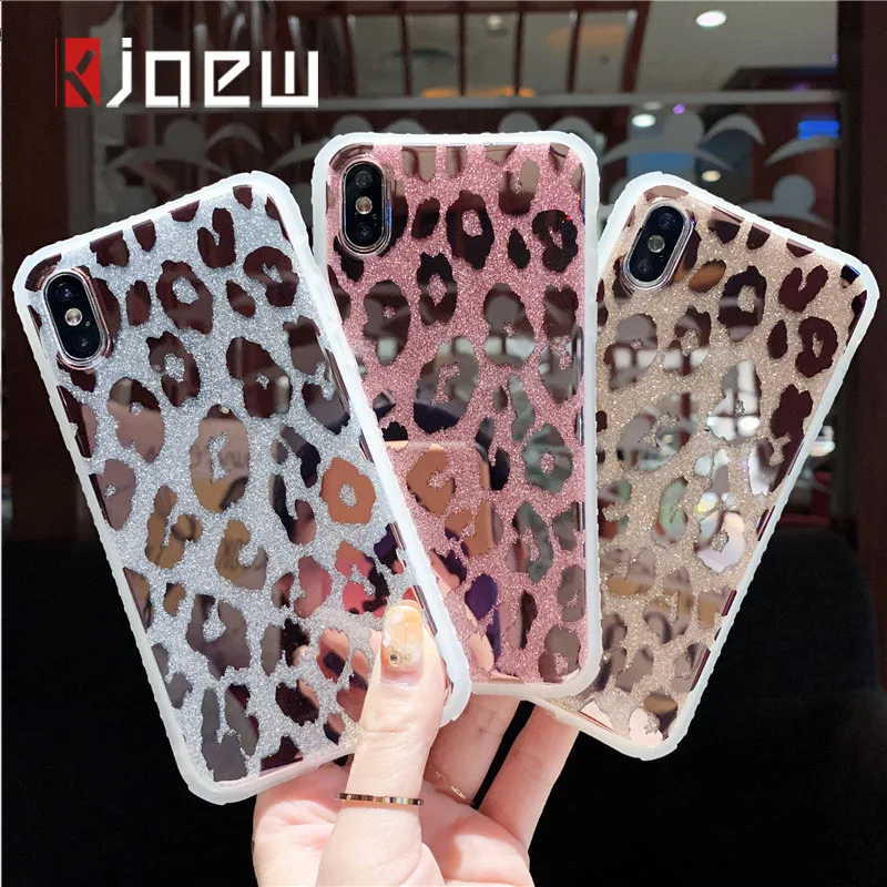 KJOEW зеркальный леопардовый чехол для телефона iPhone 11 Pro XR X MAX XS 7 8 Plus 6 6S Мягкий ТПУ