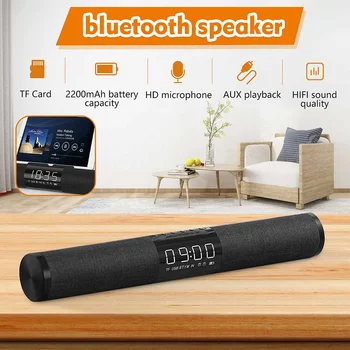 

bluetooth Hi-Fi Speaker Portable Outdoor Loudspeaker Wireless TF AUX U-disk LED Speaker with Microphone 65Hz-18KHz Hands-free