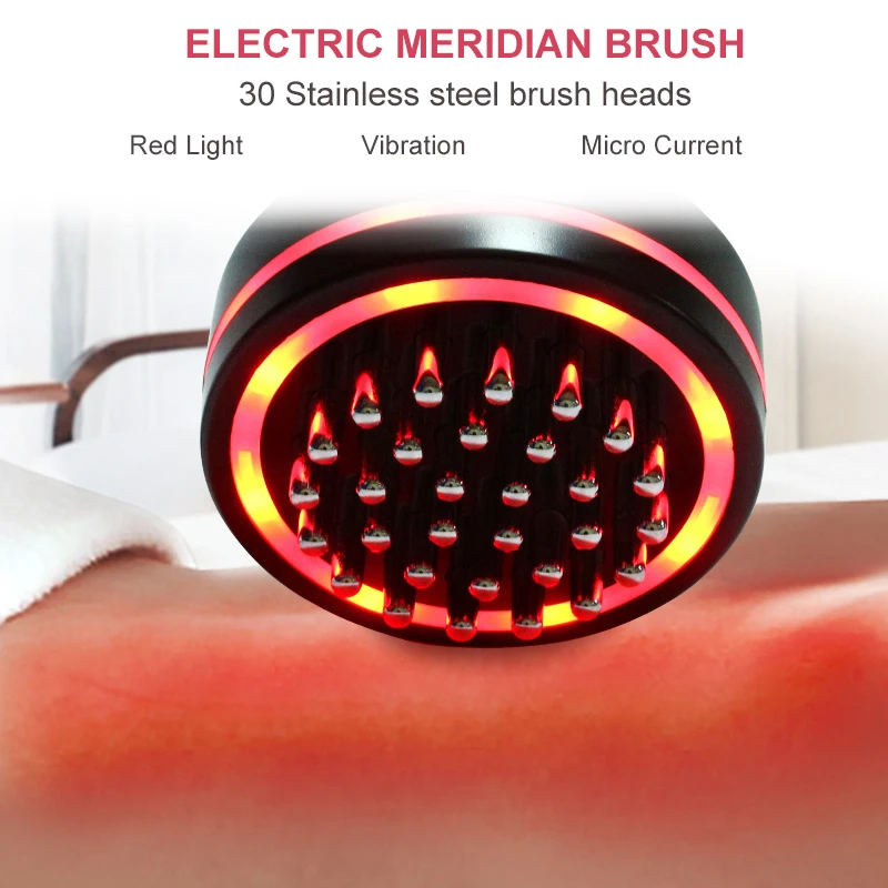 Micro-current EMS Meridian Scraper Body Detoxification Brush Hot Compress Massage Gua Sha Scraping Therapy Ease Chronic Disease 4