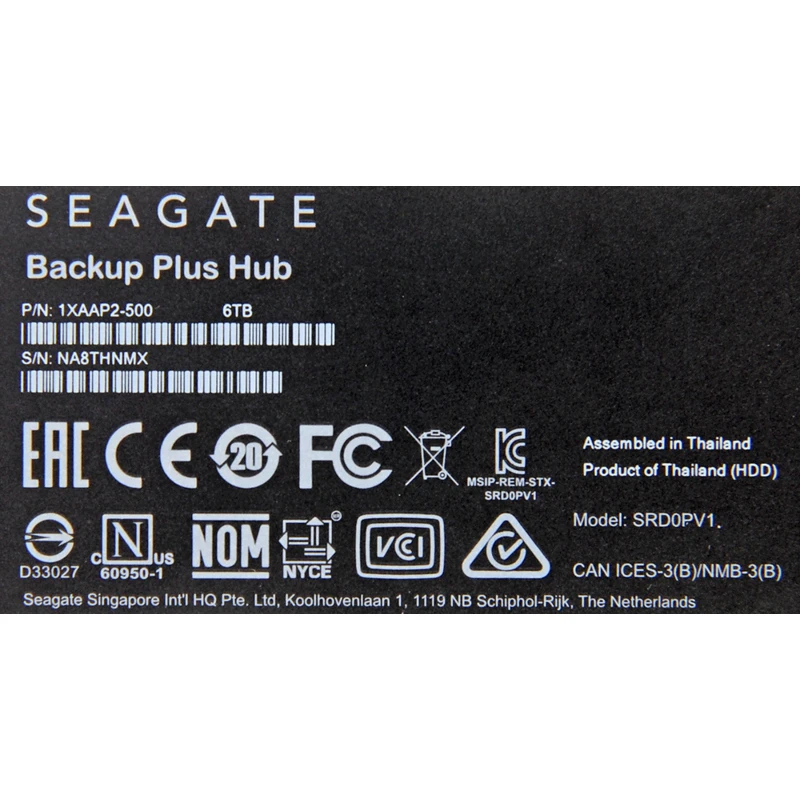 Жесткий диск Seagate Original USB 3.0 6Tb STEL6000200 Backup Plus Hub 3.5" черный