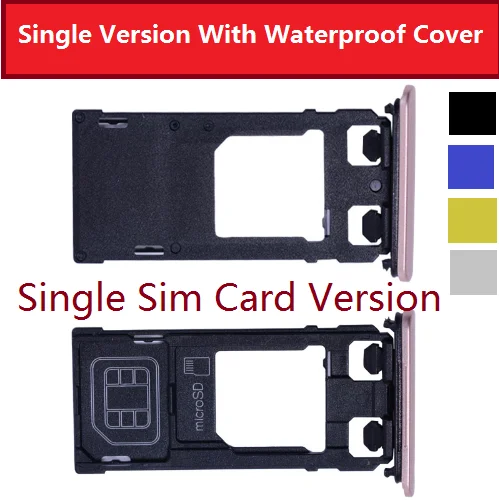 Daul Одноместный лоток для sim-карт с водонепроницаемой вилкой для Sony Xperia X/X compact/X Performance/XZ/XZS адаптер для sim-карт и карт памяти - Цвет: Single sim silver