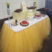 100x80 см многоцветная настольная юбка пачка Тюль Ткань для свадебной вечеринки украшение стола Текстиль для дома скатерти аксессуары