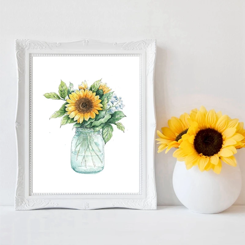 Sunflowers Canvas Prints Poster Flower Wall Art Painting Picture Home Decor 