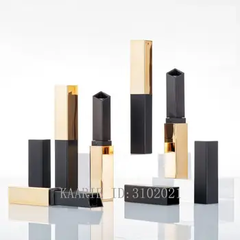 

10/30/50pcs Gold Square Empty Lipstick Tube Lip Balm Bottle Lipstick Shell Packaging Cosmetics Refillable Direct Hot Filling