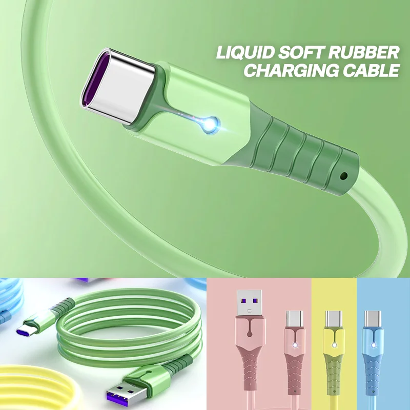 ANKNDO Usb C Cable 3A Fast Charging For Phone Type C Cable For Samsung Huawei Xiaomi Soft Tape Light Usbc Type-C Usb Data Cord