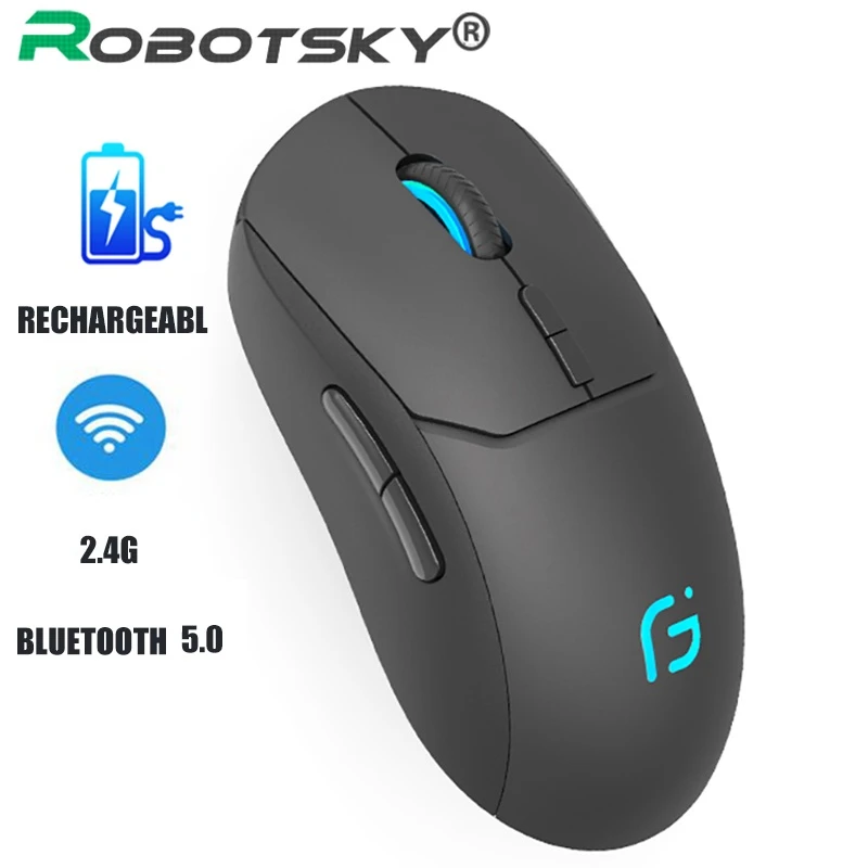 best wireless mouse 2400DPI Rechargeable Optical Wireless Bluetooth5.0 2.4G Receiver Dual Mode Computer Mouse Portable Noiseless Mice For PC Laptop best computer mouse