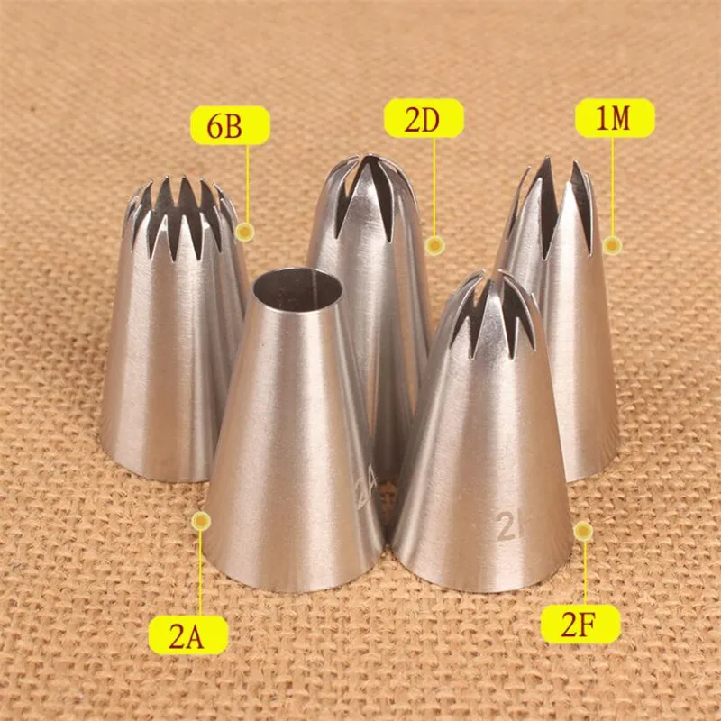 Icing Piping Pastry Nozzles for Cakes Fondant Decor 1M#2A#2D#2F#6B Russian pastry nozzles cake decoration cake decorations baking decorations cake decorating tools baking supply