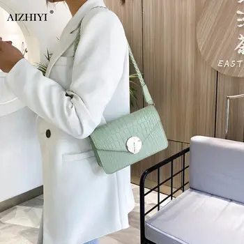 

Portable Women Shoulder Bag Small Square Alligator Ladies Fashion Shoulder Messenger Bag PU Lady Solid Color Handbags