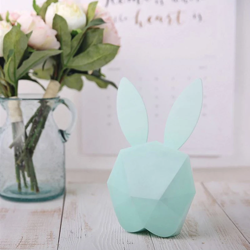 New-Rabbit Shaped LED Music Sound Control Night Light Alarm Clock