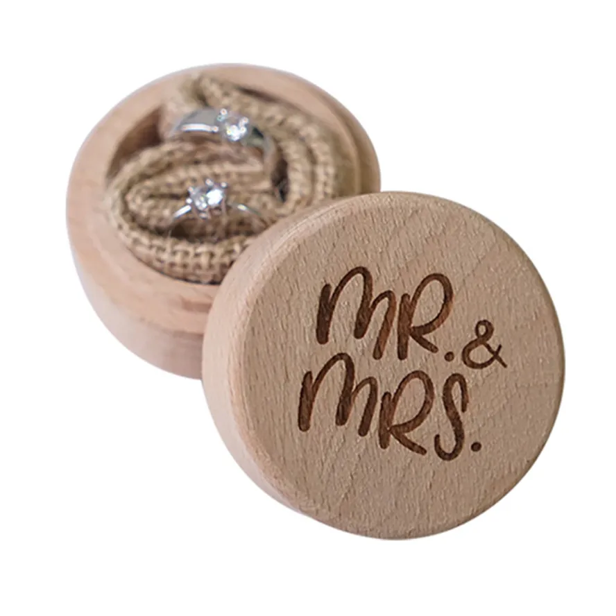 type 1 Деревянная коробка для обручального кольца mr& mrs, персонализированная деревянная коробочка для колец, пользовательские названия и дата, коробка для свадебного декора - Цвет: type 1