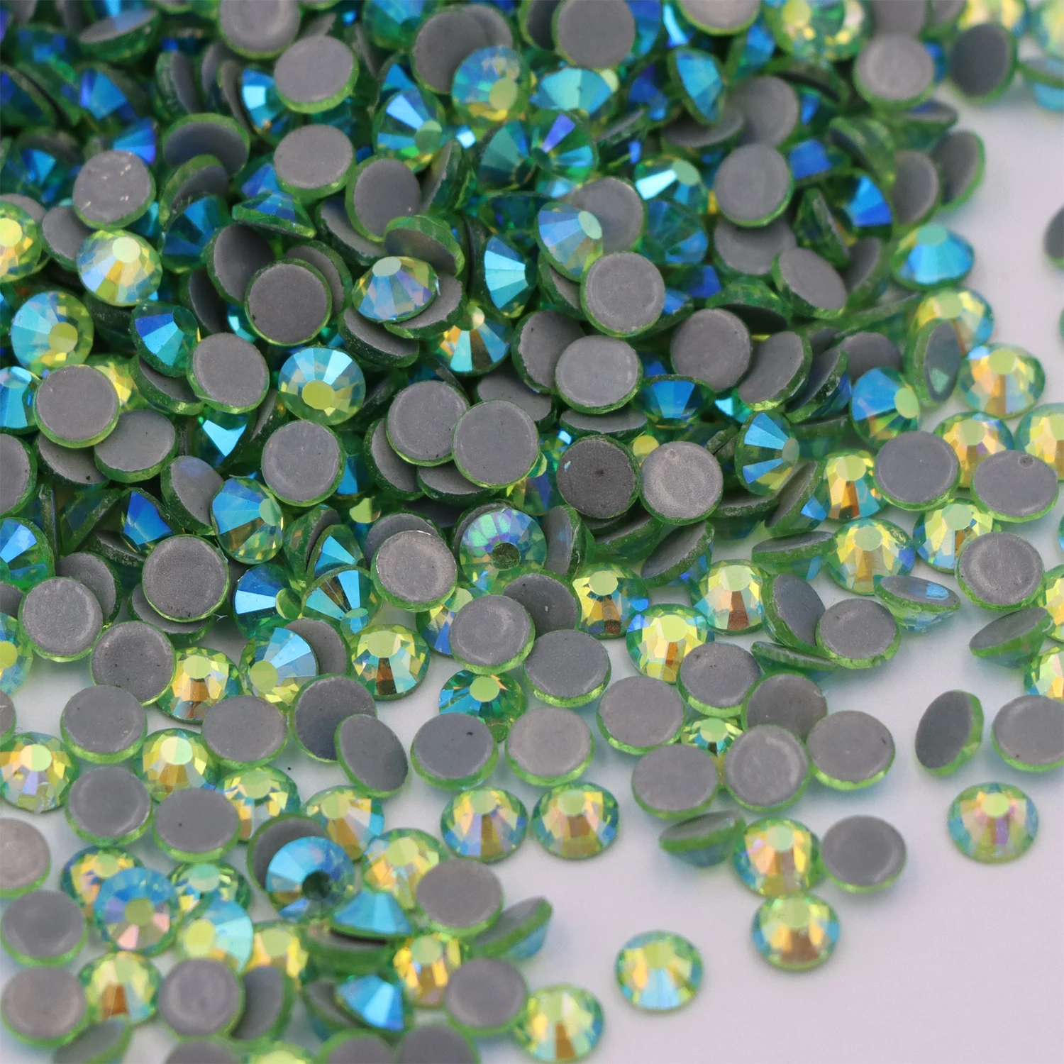 Peridot AB Горячая фиксация Стразы горячего расплава Кристаллы с плоским основанием