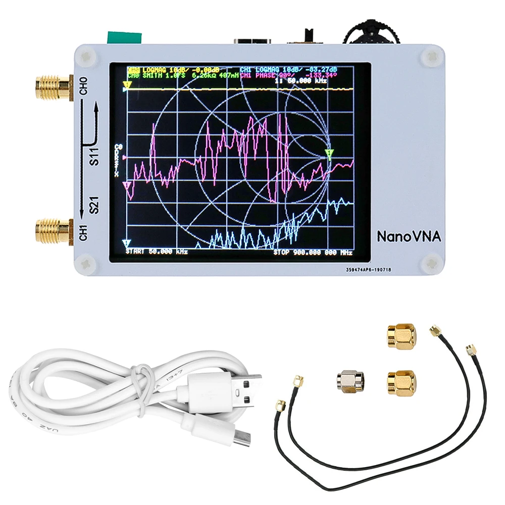 New NanoVNA 50KHz~1.5GHz MF HF VHF Vector Network AnalyzerDigital LCD Antenna Analyzer Standing Wave Measuring Instrument |