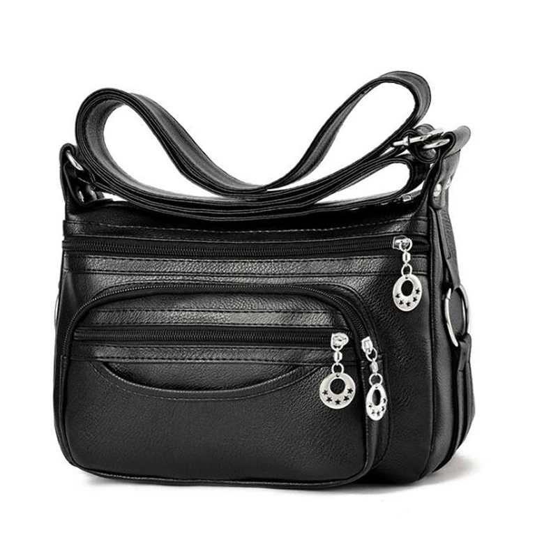 Yogodlns сумка через плечо для женщин из искусственной кожи женские сумки женские дизайнерские сумки на плечо сумка на плечо для леди Bolsa - Цвет: black