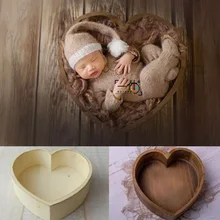Реквизит для детской фотосъемки деревянный ящик в форме сердца аксессуары для фотографирования новорожденных позирующий диван студийный реквизит для фотосъемки