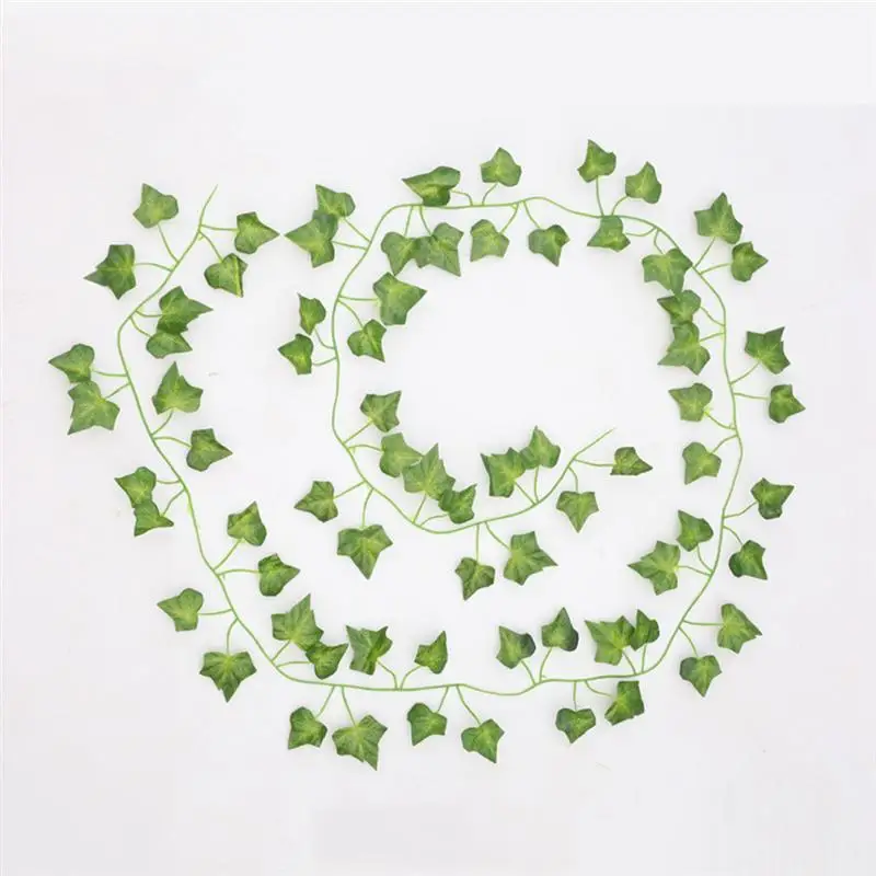 12pcs Artificial Leaves Decor Vivid Vine Rattan Leaf Grass Plants Grape Leaves With 12pcs Palm Leaf For Home Garden Party Decor