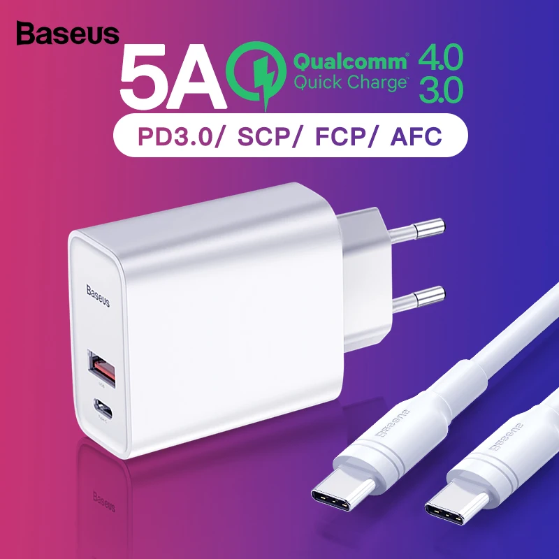 Baseus Быстрая зарядка 4,0 USB зарядное устройство для iPhone 11 Pro Max Xiaomi samsung huawei QC4.0 QC3.0 PD быстрое настенное зарядное устройство для мобильного телефона