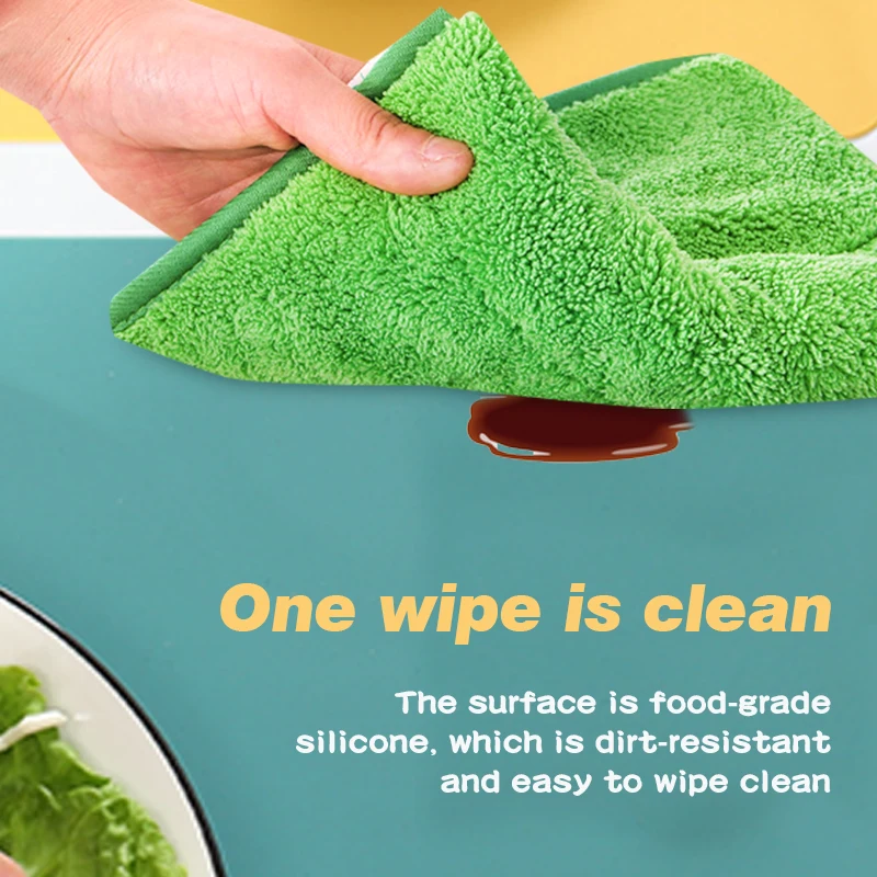 60/40cm Oversized Food Grade Silicone Waterproof Placemat Heat Insulation Anti-Skidding Washable Table Mat For Kitchen Dinner
