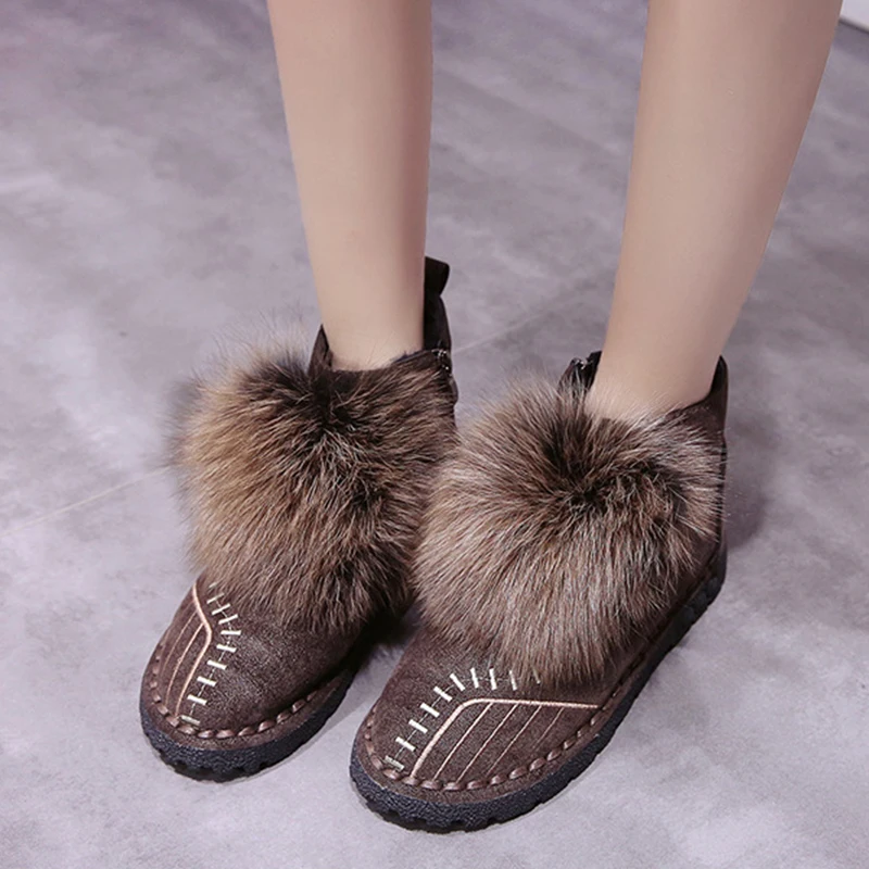 Winter Women Boots Platform Shoes Woman Snow Boots Female Ankle Boots Women Zipper Bota Feminina Comfortable Booties Footwear