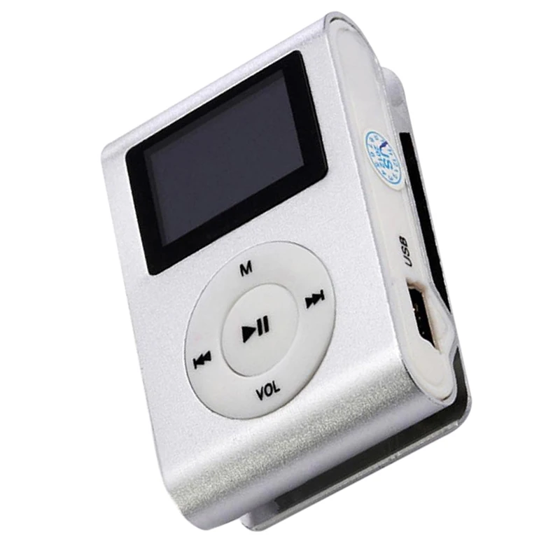 Мини-usb-зажим MP3-плеер видео экран Поддержка 32 ГБ Micro-SD TF карта