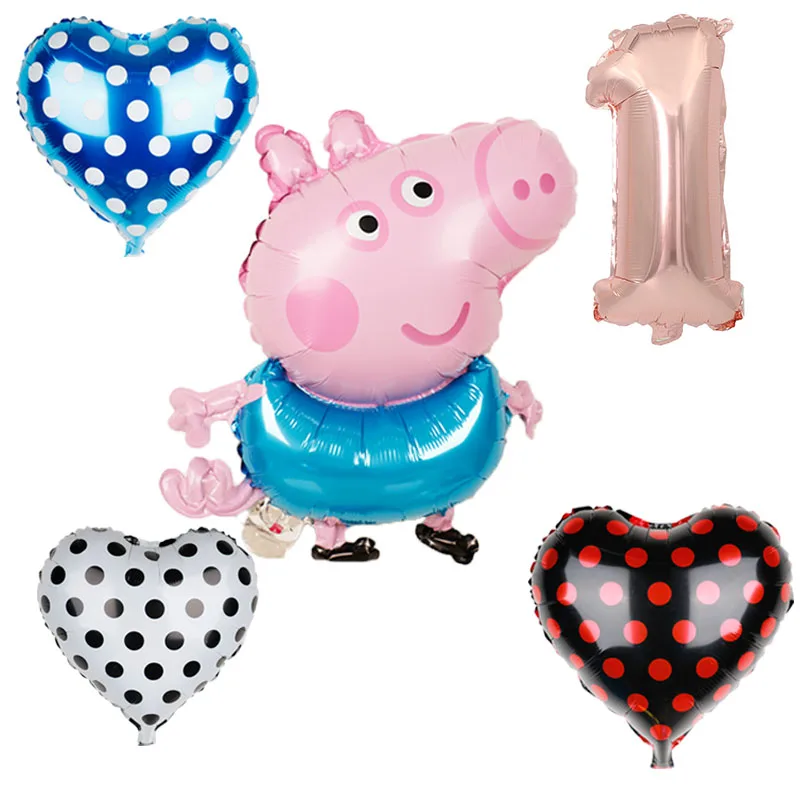 4 шт. фольгированные шары с рисунком Свинки Пеппы, 30 дюймов, для маленьких мальчиков и девочек, воздушные шары, украшения для вечеринки в честь Дня Рождения, детские игрушки - Цвет: 30inch