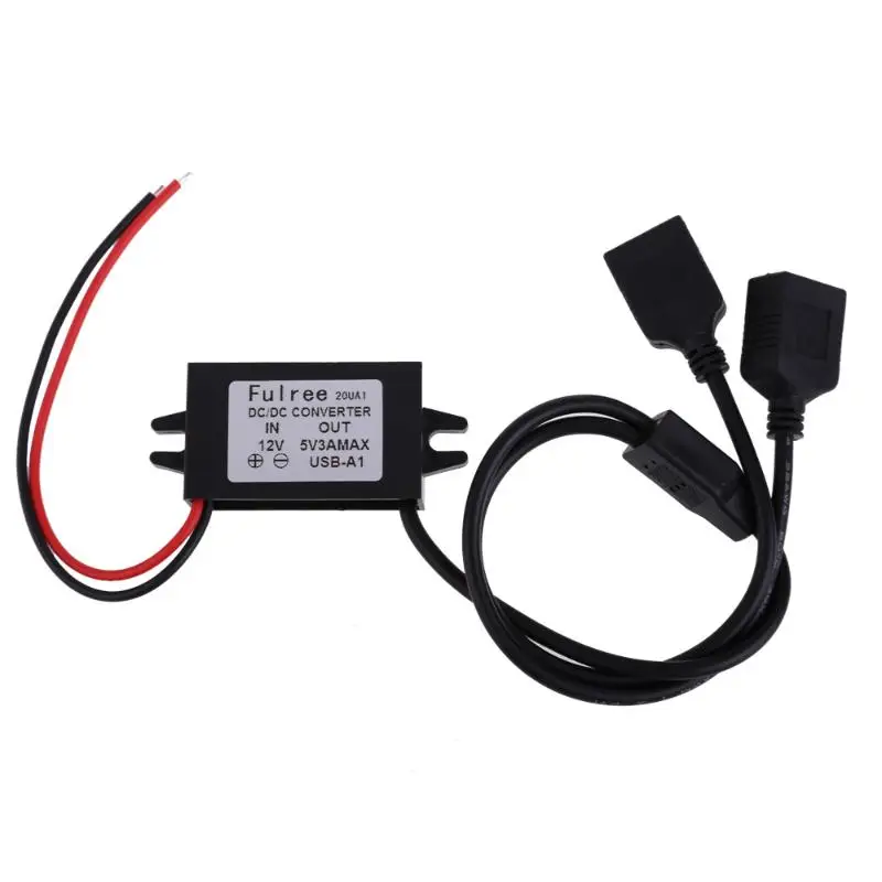 Один/двойной USB 12 В до 5 В постоянного тока/DC понижающий Мощность адаптера преобразователя