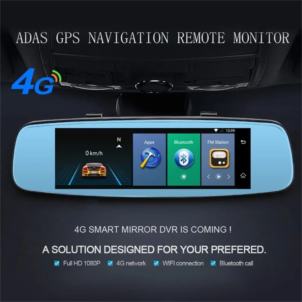 4G ADAS Автомобильный видеорегистратор камера видео рекордер зеркало 7,8" Android 5,1 с двумя камерами s Dash Cam Регистратор черный ящик 16GB
