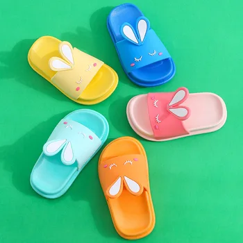 

Children Slippers for Boys Girls Summer Toddler Child Indoor Household Shoe Non-Slip Soft Cute Rabbit Baby Home Slippers PVC