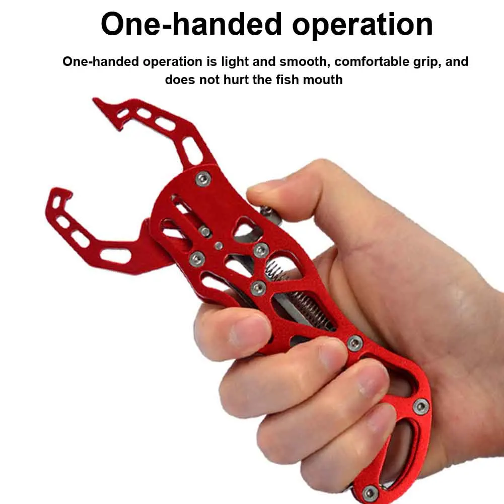 

Hollow Clamp Aluminum Alloy Rustproof Fish Lip Gripper With A Lanyard Portable Tools Tackles Labor-saving Handheld Fishing Plier