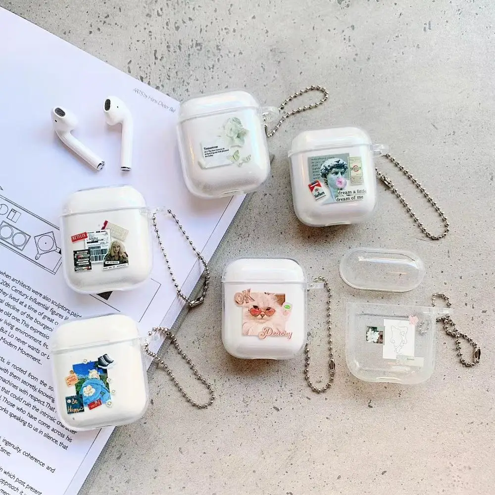 

Cute For Airpods pro Case Silicone For Apple Airpods2 1 Case Funny Cartoon Soft Earphone Protect Cover airpods 3 With Kechain