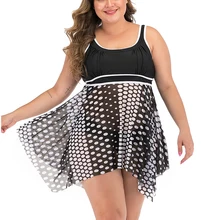 Купальная одежда размера плюс, сетчатый черный и белый танкини, купальные костюмы для женщин, большой купальный костюм для женщин, купальный костюм, купальный костюм