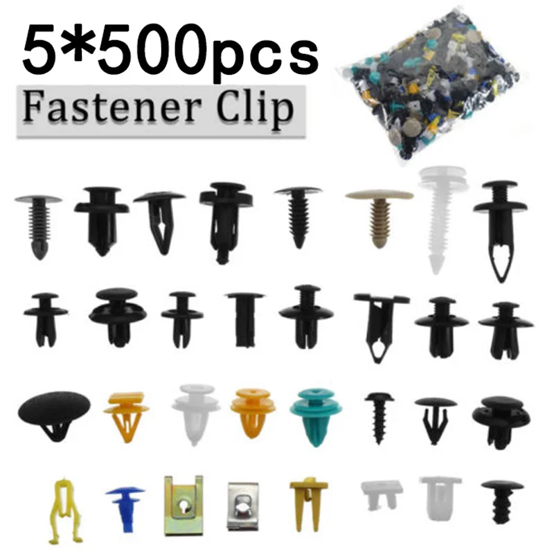 

2500 Mixed Auto Car Fastener Clip Bumper Fender Trim Plastic Rivet Door Panel UK