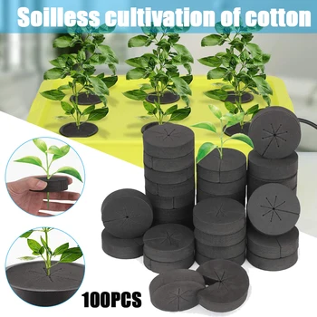 

100Pcs Transplanting sponge soilless culture planting cotton culture system gardening tools soilless planting seedlings J99Store