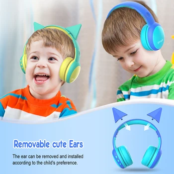 

Cat Ear Bluetooth 5.0 Headphones Girls Kids Cute Headset 3.5mm Jack With Mic Wireless Headphone Foldable Adjustable Earphone