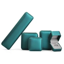 

Oirlv Exclusive Design Round Corner Box Series Pu Leather Green Jewelry Necklace Box Bracelet Set Gift Box