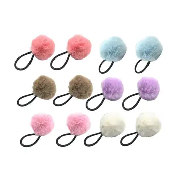 

Fluffy Ball Shaped Hair Band Hair Ties Ponytail Holders Elastic Band Bracelet Styling Accessories Pony Tail Elastics Holder